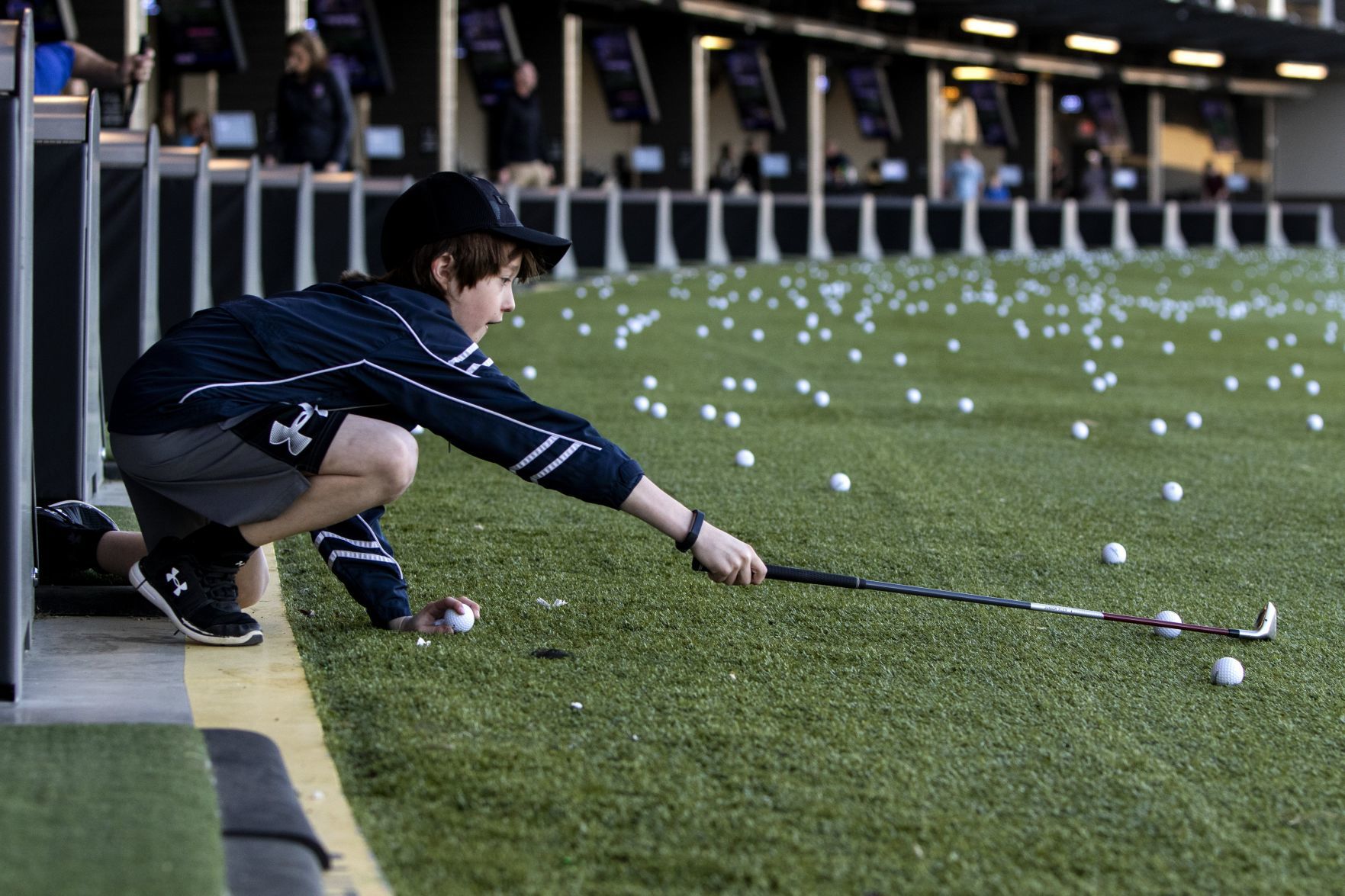 Family and friends at Topgolf